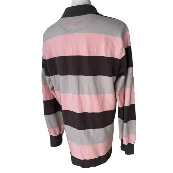 Men’s Authentic La Martina Striped Argentino Long Sleeve Polo Shirt